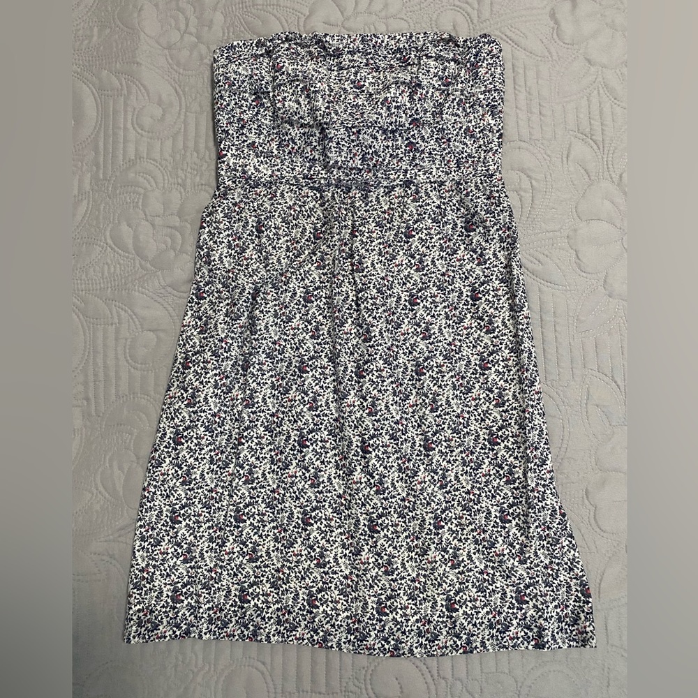 Strapless J Crew cotton dress with boning